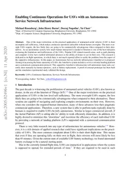 Enabling Continuous Operations for UAVs with an Autonomous Service
  Network Infrastructure
