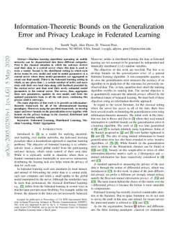 Information-Theoretic Bounds on the Generalization Error and Privacy
  Leakage in Federated Learning