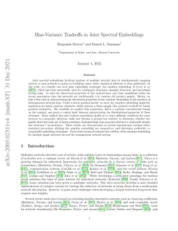 Bias-Variance Tradeoffs in Joint Spectral Embeddings