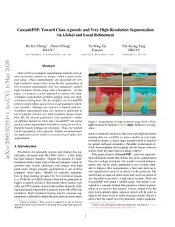 CascadePSP: Toward Class-Agnostic and Very High-Resolution Segmentation
  via Global and Local Refinement