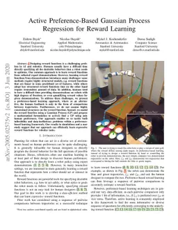 Active Preference-Based Gaussian Process Regression for Reward Learning