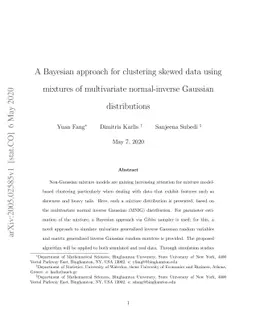 A Bayesian approach for clustering skewed data using mixtures of
  multivariate normal-inverse Gaussian distributions