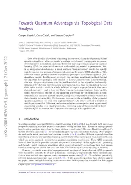 Towards quantum advantage via topological data analysis