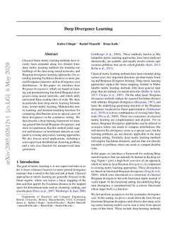 Deep Divergence Learning