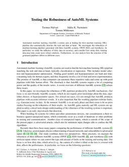 Testing the Robustness of AutoML Systems