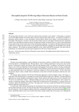 Drosophila-Inspired 3D Moving Object Detection Based on Point Clouds