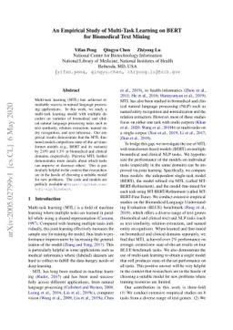 An Empirical Study of Multi-Task Learning on BERT for Biomedical Text
  Mining