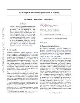 Geoopt: Riemannian Optimization in PyTorch