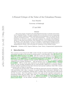 A Formal Critique of the Value of the Colombian Páramo