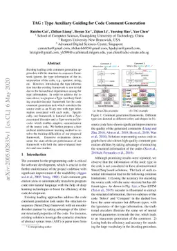 TAG : Type Auxiliary Guiding for Code Comment Generation