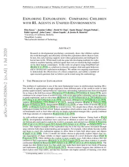 Exploring Exploration: Comparing Children with RL Agents in Unified
  Environments