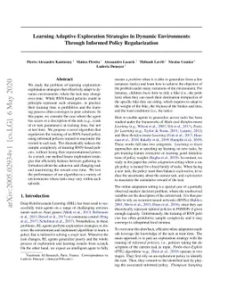 Learning Adaptive Exploration Strategies in Dynamic Environments Through
  Informed Policy Regularization