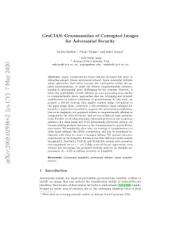 GraCIAS: Grassmannian of Corrupted Images for Adversarial Security