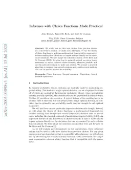 Inference with Choice Functions Made Practical
