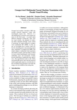 Unsupervised Multimodal Neural Machine Translation with Pseudo Visual
  Pivoting