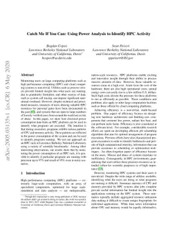 Catch Me If You Can: Using Power Analysis to Identify HPC Activity