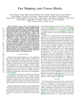 Fast Mapping onto Census Blocks