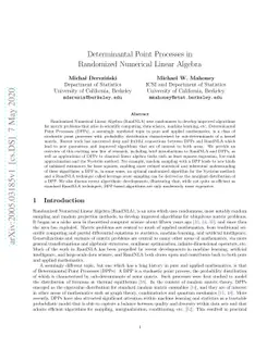 Determinantal Point Processes in Randomized Numerical Linear Algebra
