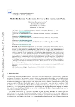 Model Reduction and Neural Networks for Parametric PDEs