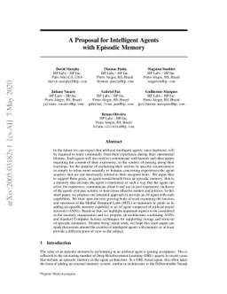 A Proposal for Intelligent Agents with Episodic Memory