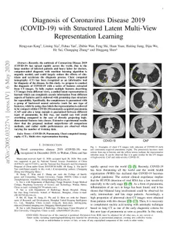 Diagnosis of Coronavirus Disease 2019 (COVID-19) with Structured Latent
  Multi-View Representation Learning