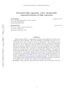 Fractional ridge regression: a fast, interpretable reparameterization of
  ridge regression