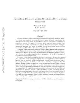 Hierarchical Predictive Coding Models in a Deep-Learning Framework
