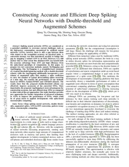 Constructing Accurate and Efficient Deep Spiking Neural Networks with
  Double-threshold and Augmented Schemes