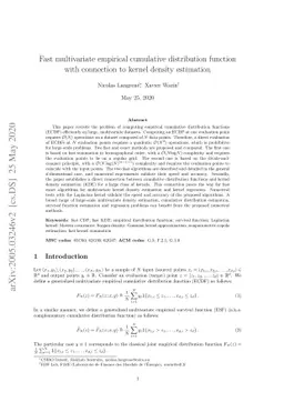 Fast multivariate empirical cumulative distribution function with
  connection to kernel density estimation