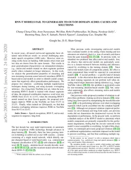 RNN-T Models Fail to Generalize to Out-of-Domain Audio: Causes and
  Solutions