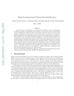 Deep Learning based Person Re-identification