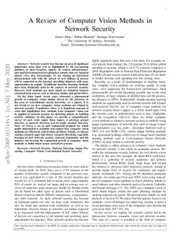 A Review of Computer Vision Methods in Network Security