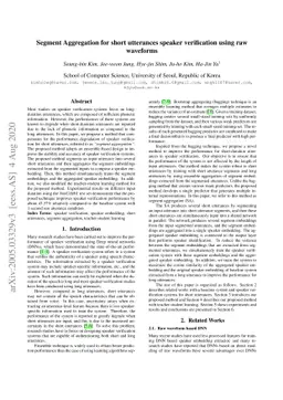 Segment Aggregation for short utterances speaker verification using raw
  waveforms