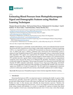 Estimating Blood Pressure from Photoplethysmogram Signal and Demographic
  Features using Machine Learning Techniques