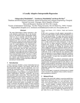 A Locally Adaptive Interpretable Regression