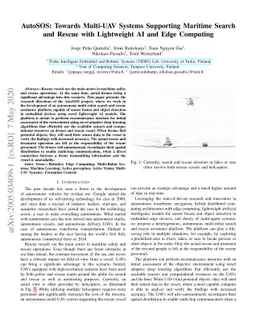 AutoSOS: Towards Multi-UAV Systems Supporting Maritime Search and Rescue
  with Lightweight AI and Edge Computing