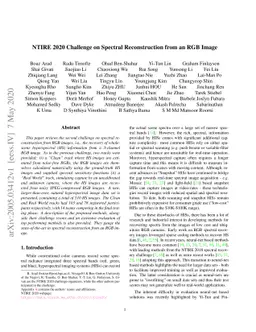 NTIRE 2020 Challenge on Spectral Reconstruction from an RGB Image