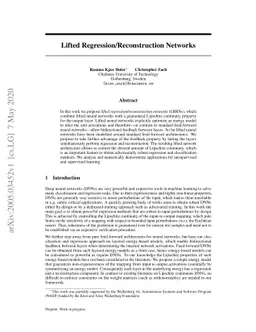 Lifted Regression/Reconstruction Networks