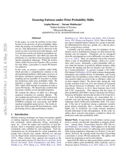 Ensuring Fairness under Prior Probability Shifts