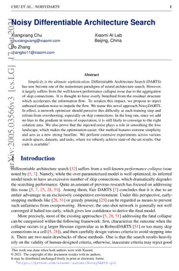 Noisy Differentiable Architecture Search