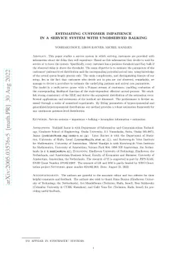 Estimating customer impatience in a service system with unobserved
  balking