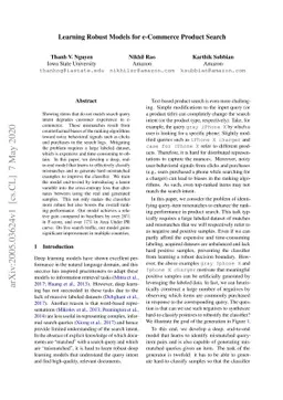 Learning Robust Models for e-Commerce Product Search