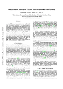 Domain Aware Training for Far-field Small-footprint Keyword Spotting