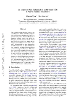 On Exposure Bias, Hallucination and Domain Shift in Neural Machine
  Translation