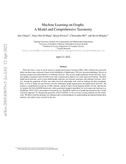 Machine Learning on Graphs: A Model and Comprehensive Taxonomy