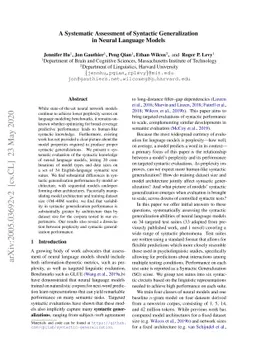 A Systematic Assessment of Syntactic Generalization in Neural Language
  Models