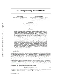 The Strong Screening Rule for SLOPE