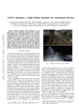 LGSVL Simulator: A High Fidelity Simulator for Autonomous Driving