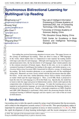 Synchronous Bidirectional Learning for Multilingual Lip Reading