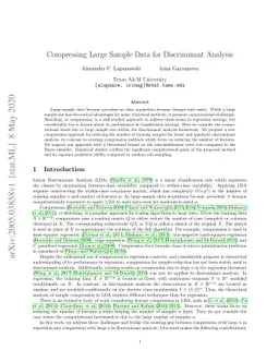 Compressing Large Sample Data for Discriminant Analysis